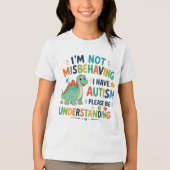 自閉症なんです、わがままじゃない トライブレンドTシャツ (正面)