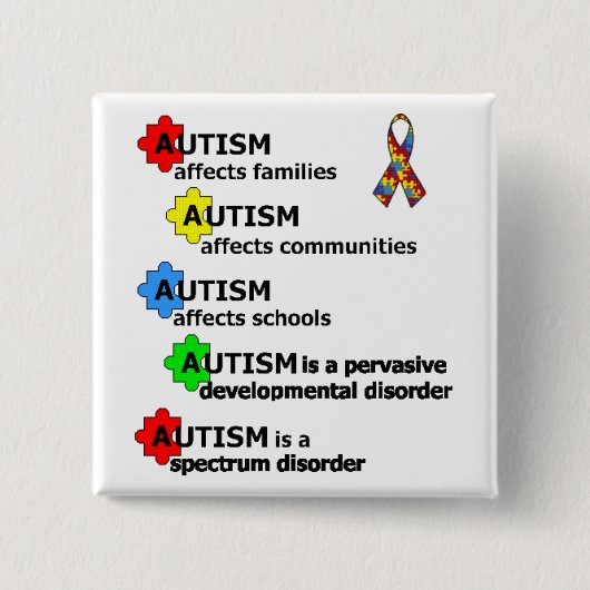 自閉症について 缶バッジ (正面)