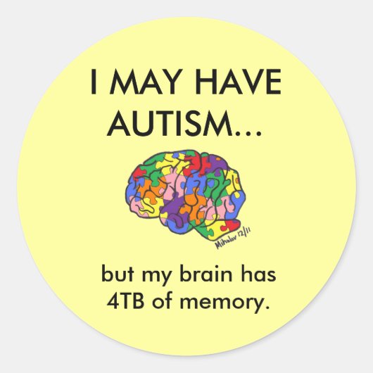 「自閉症になるかもしれないけど…」 ラウンドシール (正面)