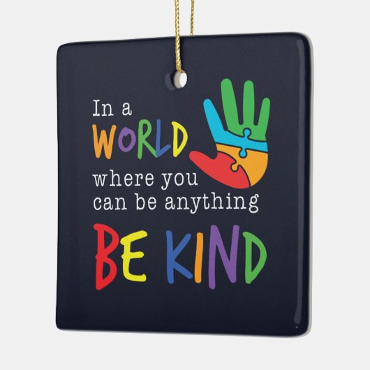 自閉症になれる世界で親切である セラミックオーナメント (左)