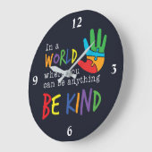 自閉症になれる世界で親切である ラージ壁時計 (傾斜)