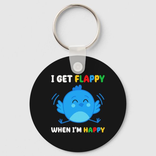 自閉症に対する意識が高いとフラッピーになる日B キーホルダー (正面)