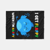 自閉症に対する意識が高いとフラッピーになる日B フリースブランケット (正面(横))