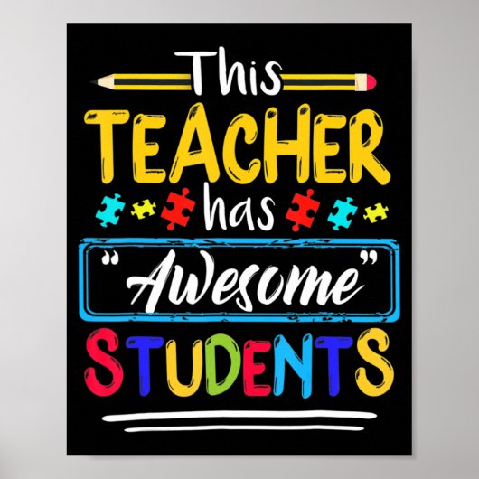 自閉症に対する意識この先生は学生素晴らしがいる ポスター (正面)