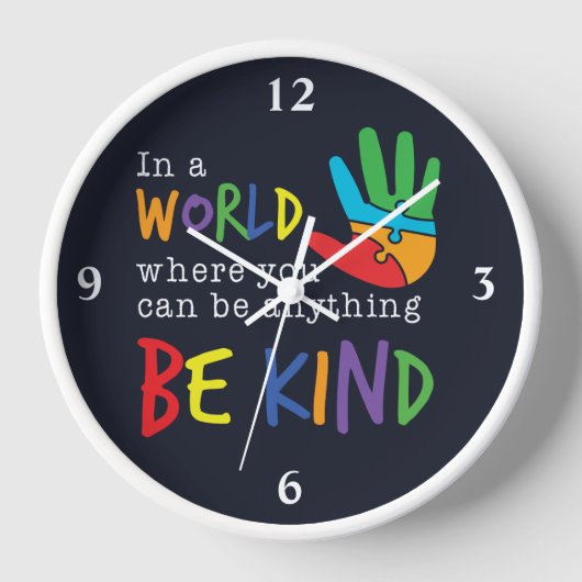 自閉症に対する意識を持つことができる親切である 壁時計 (正面)