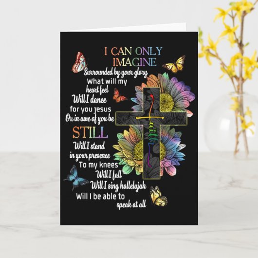 自閉症に対する意識イエス想像の信仰にのみ カード (黄色い花)