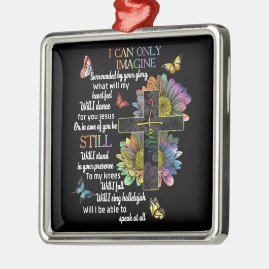 自閉症に対する意識イエス想像の信仰に過ぎない – メタルオーナメント (左)