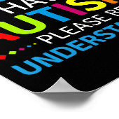 自閉症に対する意識自閉症を抱えている私は過ごしていない ポスター (角)