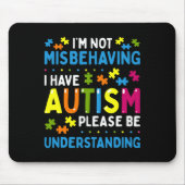 自閉症に対する意識自閉症を抱えている私は過ごしていない マウスパッド (正面)