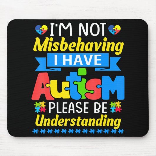 自閉症に対する意識自閉症を抱えている私は過ごしていない マウスパッド (正面)