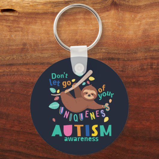 自閉症に対する独自性の認識を離してはいけない キーホルダー (正面)