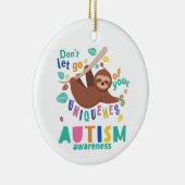 自閉症に対する独自性の認識を離してはいけない セラミックオーナメント (右)