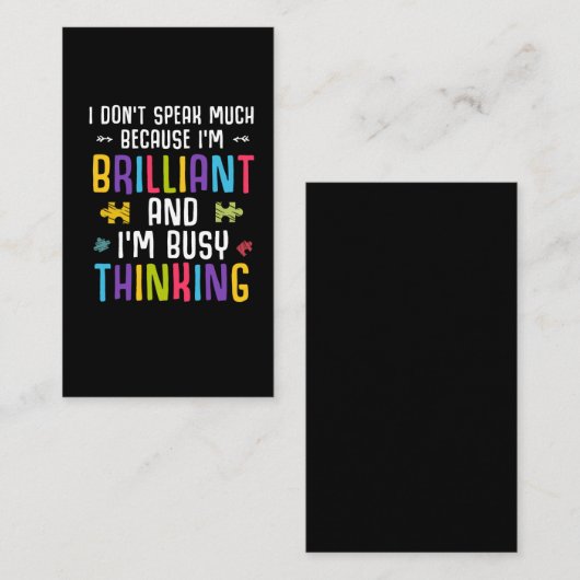 自閉症に対する認識の高まりを示す自閉症児の自閉パズル 名刺 (正面/裏面)