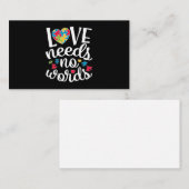 自閉症に対する認識をシャツで表現する言葉がない愛 名刺 (正面/裏面)