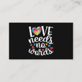 自閉症に対する認識をシャツで表現する言葉がない愛 名刺 (正面)