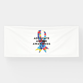 自閉症に対する認識を提唱する 横断幕