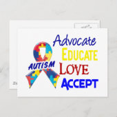 自閉症に対する認識 ポストカード (正面/裏面)