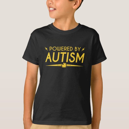 自閉症に支えられて Tシャツ (正面)