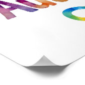 自閉症に耐える | ウォーターカラーレインボー文字 ポスター (角)