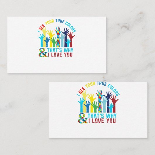 自閉症に関するあなたの本当の色を知る自閉症 名刺 (正面/裏面)