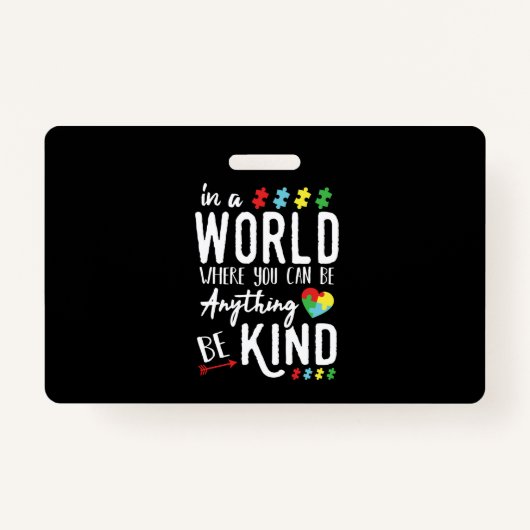 自閉症に関する意識のシャツを、ある程度は自閉症に バッジ (正面)