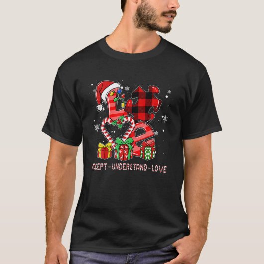 自閉症に関する理解のパズルCHRを受け入れる Tシャツ (正面)