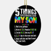 自閉症に関する認識が、母親の自閉症の息子を支援 セラミックオーナメント (右)