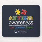 自閉症に関する認識の愛が支持を理解 マウスパッド (正面)