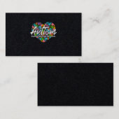 自閉症に関する認識の擁護者を教育する自閉症支援 名刺 (正面/裏面)