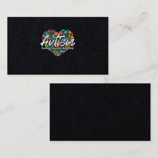 自閉症に関する認識の擁護者を教育する自閉症支援 名刺 (正面/裏面)
