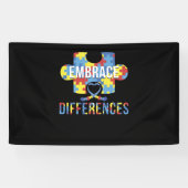 自閉症に関する認識の違いを受け入れる 横断幕 (横)