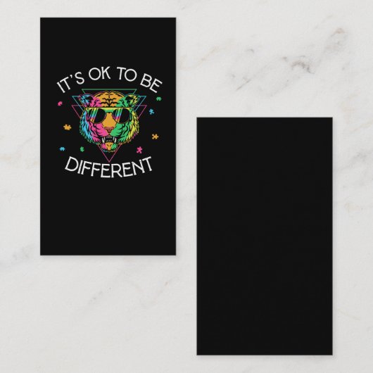 自閉症に関する認識を男の子が自閉的な子どもをタイガーに 名刺 (正面/裏面)