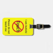 自閉症に関する警告、情報が完全に漏れる ラゲッジタグ (正面横)