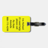 自閉症に関する警告、情報が完全に漏れる ラゲッジタグ (裏面横)