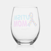 自閉症のお母さんパーソナライズされたかわいい母の日の贈り物 ステムなしワイングラス (裏面)