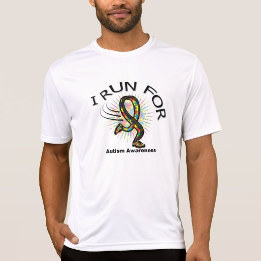自閉症のために走られる認識度I Tシャツ (正面)