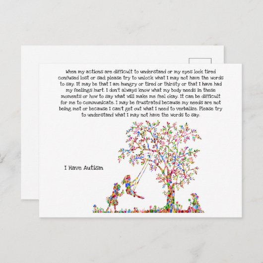 自閉症のはがきがある ポストカード (正面/裏面)