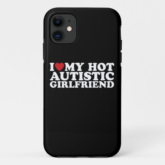 自閉症のカワイイ彼女が大好き GF 自閉症 ハート Case-Mate iPhoneケース (裏面)