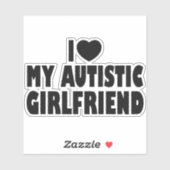 自閉症のガールフレンドが大好き – 自閉症の検収 シール (シート)
