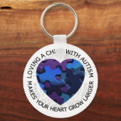 自閉症のキーチェーンで子供を愛する キーホルダー (正面)