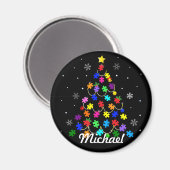 自閉症のクリスマスツリー マグネット (正面/裏面)