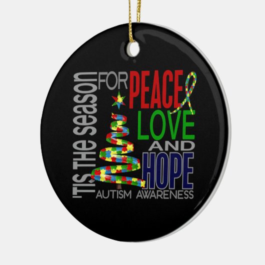自閉症のクリスマス1のオーナメント セラミックオーナメント (左)