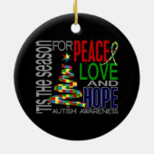 自閉症のクリスマス1のオーナメント セラミックオーナメント (裏面)