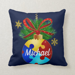 自閉症のクリスマス·ボーブル クッション
