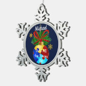 自閉症のクリスマス·ボーブル スノーフレークピューターオーナメント (右)