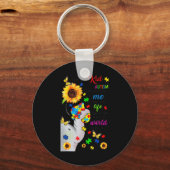 自閉症のシャツを着た子どもが素晴らしプレゼント キーホルダー (正面)