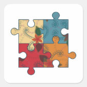 自閉症のシンボルシール スクエアシール (正面)