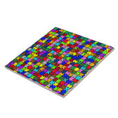 自閉症のジグソー タイル (側面)