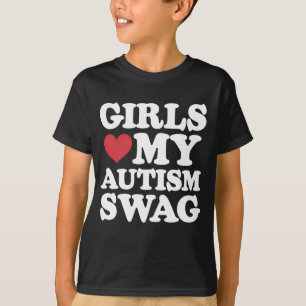 自閉症のスワッグがかっこいいって言ってくれる女の子たち 面白い啓発グッズ Tシャツ