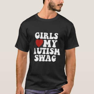 自閉症のスワッグが好きな女の子たち 面白い自閉症の少年ギフト Tシャツ